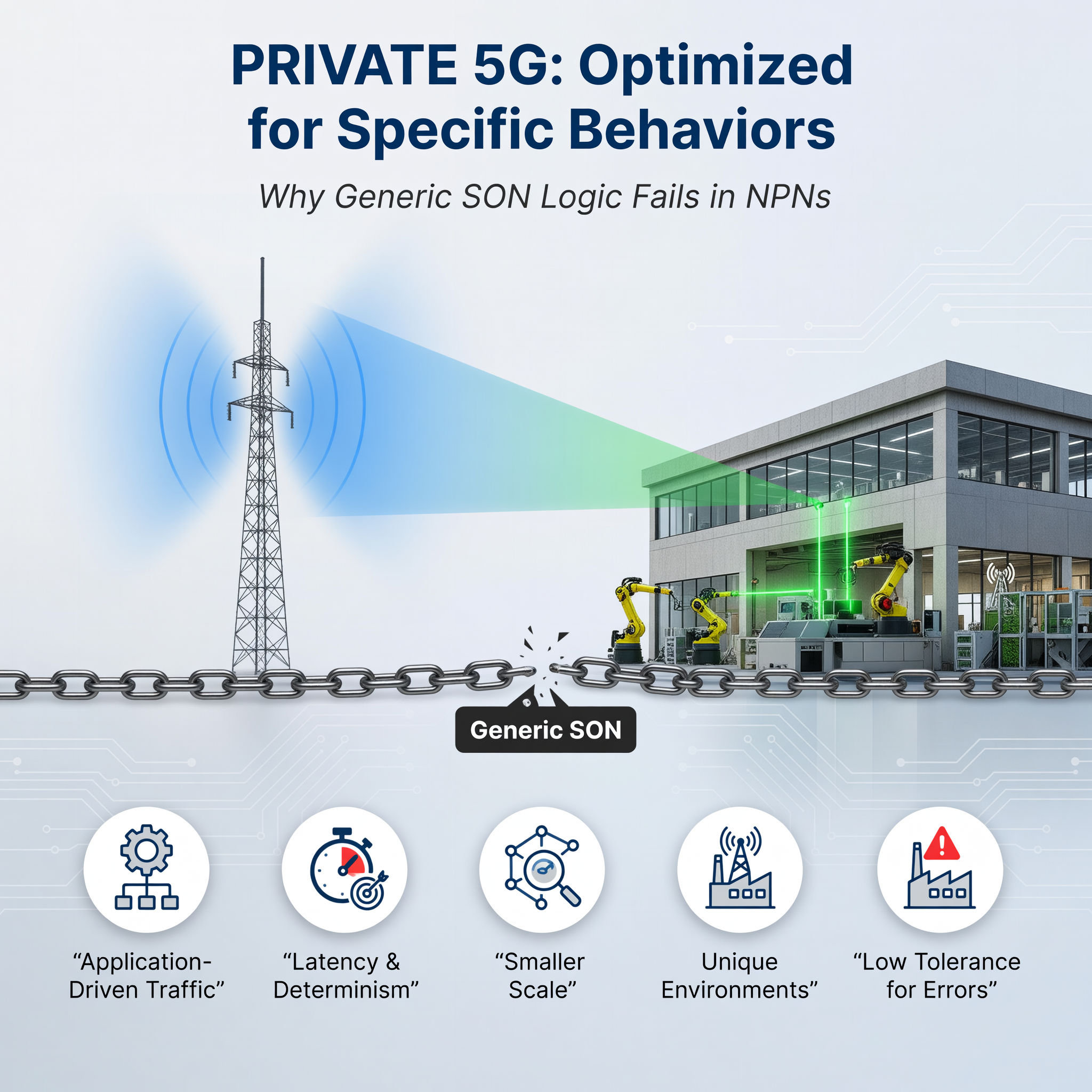 Enhanced Support of Non-Public Networks: Why Private 5G Cannot Rely on Generic SON