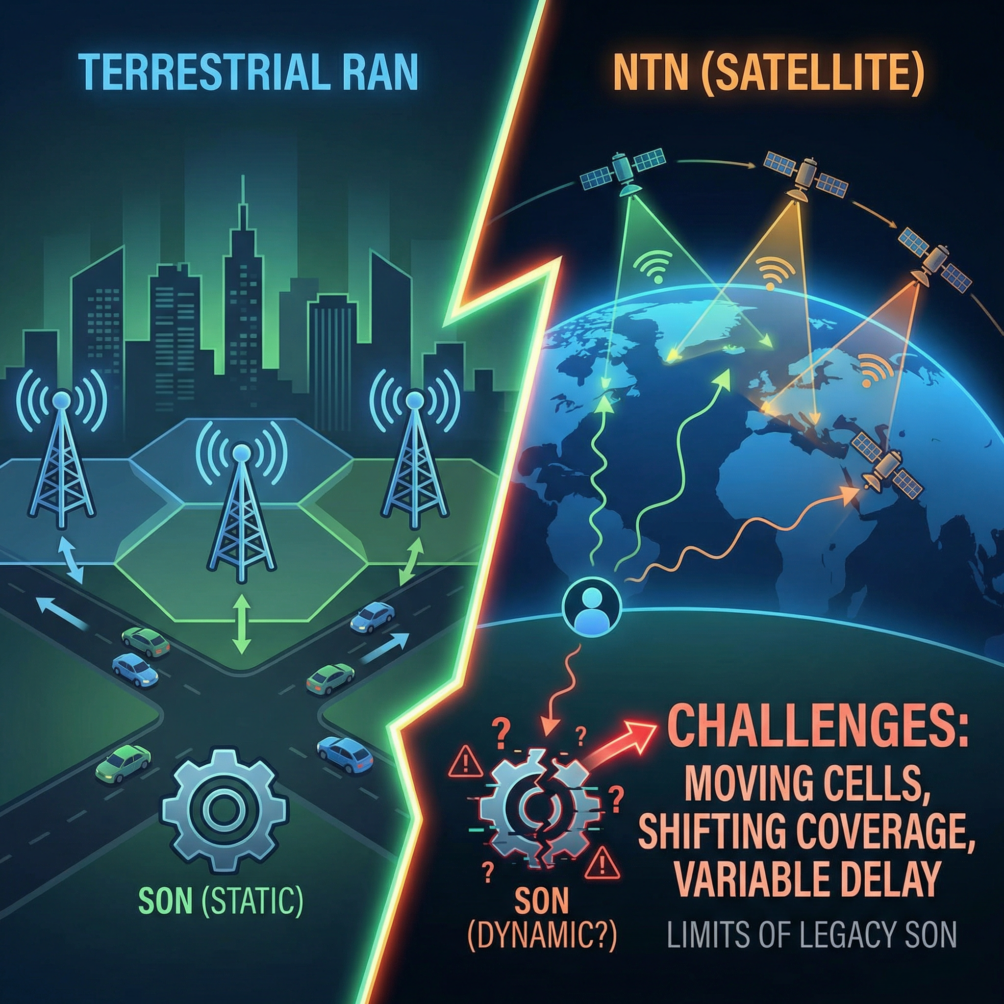 NR Over Non-Terrestrial Networks: Can SON Work When The Network Is Moving?