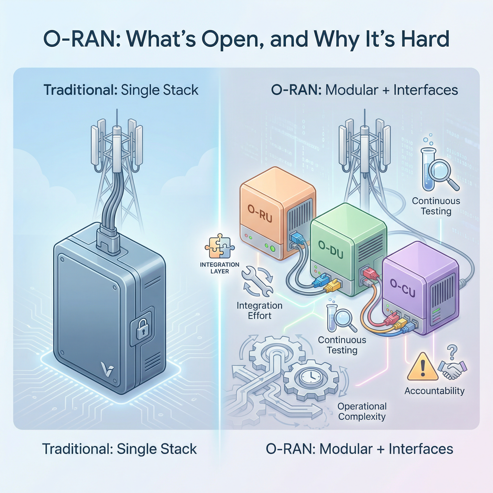 O-RAN in Plain English: What Is Open, And Why It’s Hard